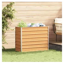 vidaXL Garten-Hochbeet verzinkter Stahl rechteckig 100 x 40 x 77 cm hellbraun
