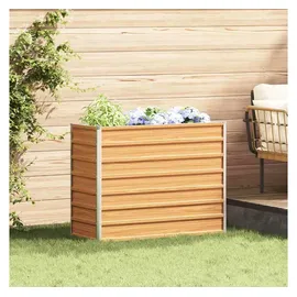 vidaXL Garten-Hochbeet verzinkter Stahl rechteckig 100 x 40 x 77 cm hellbraun