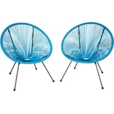 Tectake tectake® Gartenstuhl, Blau,