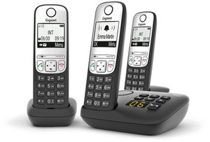 Gigaset Telefon A690A Trio, schwarz, schnurlos, mit Anrufbeantworter