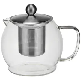 Gravidus Teekanne Glas mit Stövchen Teebereiter, Siebeinsatz Sieb Teewärmer 1,2l
