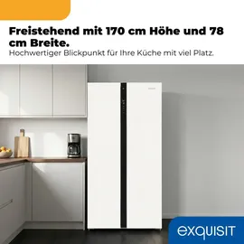 Exquisit SBS39-440E Side-by-Side (372 l, 2000 mm hoch, Weiß)