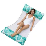 KQOZG Faltbare Wasserhängematte Türkis, 1 Stück – Schwimmbett für Pool & Strand. Ideal für entspanntes Sonnenbad, stabil & komfortabel für Erwachsene & Kinder.