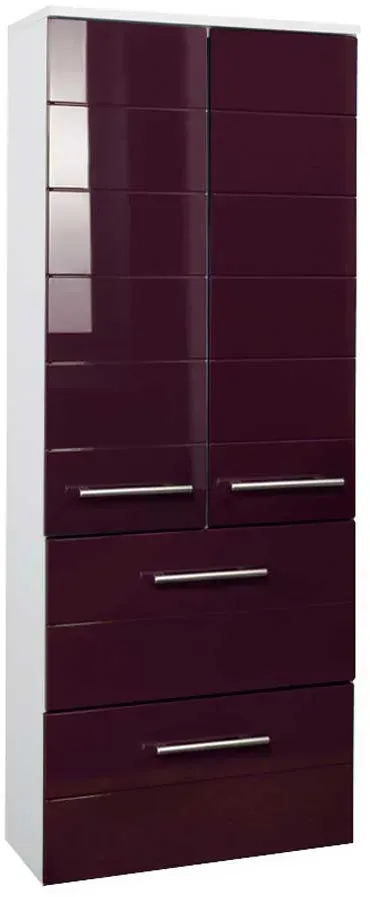 Badezimmerschrank in Aubergine Hochglanz modern