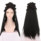 Vintage-Perücke, Modellier-Perücke, Hanfu, Chinesischer Alter Stil, Mehrzweck-Perücke, Antikes Kostüm, Ganze Perückenkappe, Individuelles Produkt (Color : Wig C)