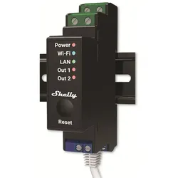 SHELLY WLAN-Schaltaktor Pro 2PM, 25 A, LAN-Anschluss, Bluetooth, Messfunktion