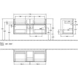 Villeroy & Boch Collaro Waschbeckenunterschrank, mit Beleuchtung,