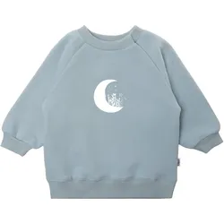 Sweatshirt LILIPUT "Mond", Herren, Gr. 98/104, blau (hellblau), 80% Baumwolle, 20% Polyester, bedruckt, normal, Rundhals, Langarm, Sweatshirts, mit niedlichem Mond-Print