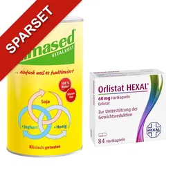 Almased Vital-Pflanzen-Eiweisskost + Orlistat Hexal 60mg