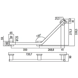 EMCO System2 Haltegriff Winkelgriff 135° chrom