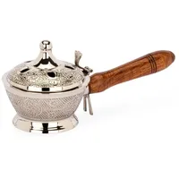 Nklaus 19cm Räucherpfanne Messing Silber Betriebsart Räucherkohle auf Sand