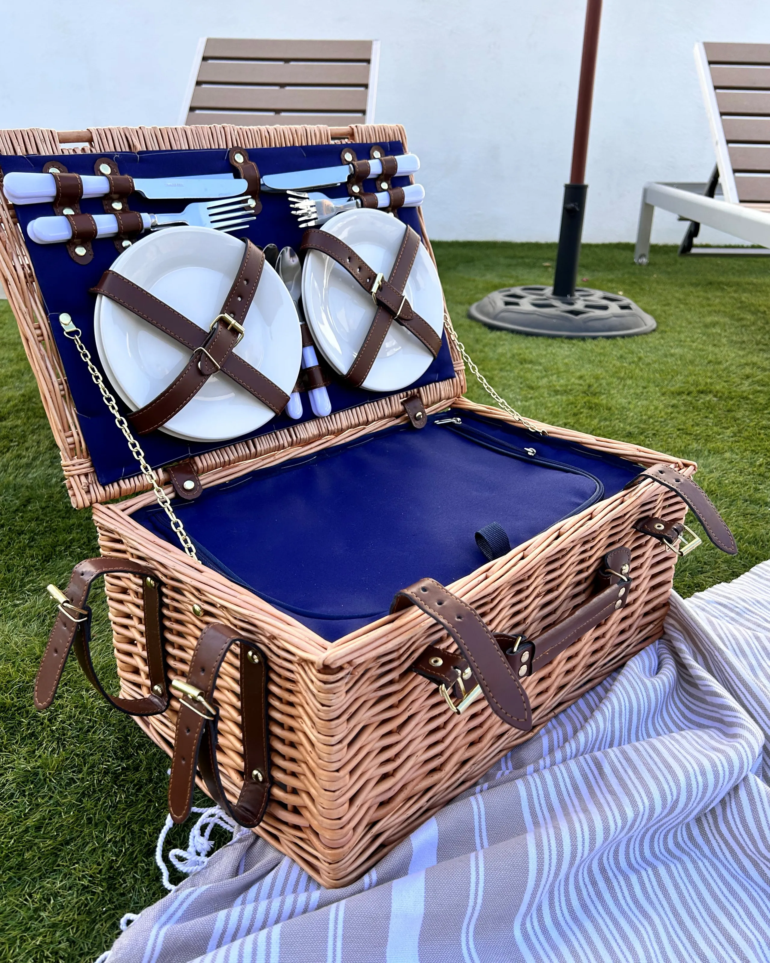 Picknick-Korb aus Rattan für 4 Personen Natur CREPES