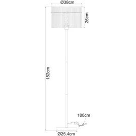 GLOBO Stehleuchte 152 cm sandfarben