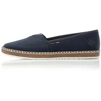 Rieker Damen Flats M2278, Frauen Espadrilles,espandrillos,Espadrillos,Espandrilles,Sommerschuhe,Slipper,Slip-ons,Schlupfschuhe,blau (14),42 EU / 8 UK