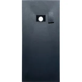 bad land Duschwanne Rechteck Steinoptik, Ablaufgarnitur im SET, Anti-Rutsch, Verbundwerkstoff Schwarz Ø Badland VIDAR 180x90x3,2 SMC