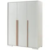 58 aufm Kessel Kleiderschrank Kinderzimmerschrank Kariotta 146x56x195 Wäscheschrank 3-trg Weiß/Buche (inkl. Versand, Lieferung bis Verwendungsstelle) Kleiderschrank 3 Drehtüren, verstellbare Böden, 5 Wäschefächer beige