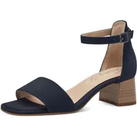 TAMARIS COMFORT Damen Sandalen mit Absatz aus Leder mit verstellbarem Riemen, Blau (Navy Suede), 37 EU