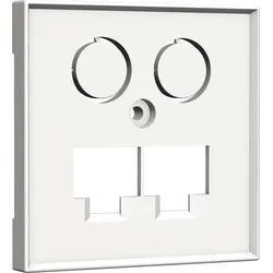 HOMEWAY Zentralplatte TV+LAN/LAN 55x55mm rws