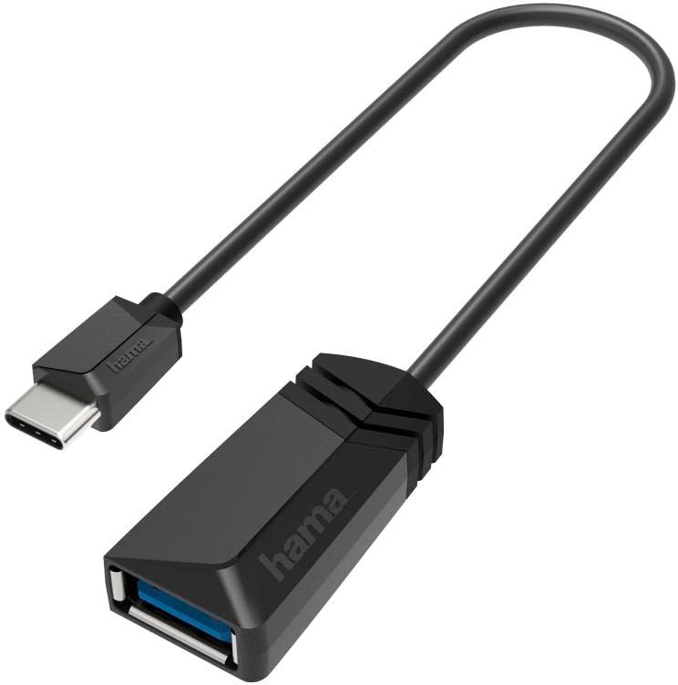 Hama USB OTG Adapter, USB C Stecker – USB A Buchse (Adapter zum Anschluss von USB C Geräten wie Tablet an z.B. Drucker, USB-C auf USB-Adapter mit Super-Speed-Datenübertragung 5 Gbit/s, USB 3.2 Gen1)