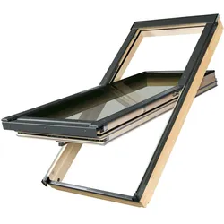 FAKRO Dachfenster Passivhaus-Fenster FTT U6 78x98 natur, Schwingfenster, U6