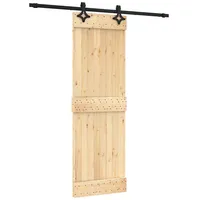 vidaXL Schiebetür rechts 70 x 210 cm Natürlich/Schwarz