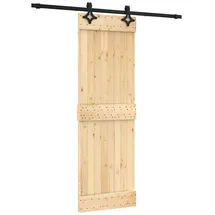 vidaXL Schiebetür rechts 70 x 210 cm Natürlich/Schwarz