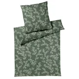 ELEGANTE Mako-Jersey Cherry Blossom Grün 155 x 220 cm + 80 x 80 cm