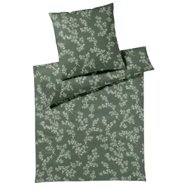 ELEGANTE Mako-Jersey Cherry Blossom Grün 155 x 220 cm + 80 x 80 cm