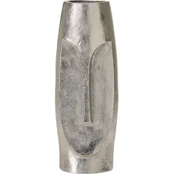 Blumenvase Skulptur CARAL handgefertigt Aluminium 32 cm Silber