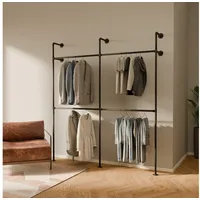PAMO Kleiderstange Wandmontage 300 kg Traglast - Offener Kleiderschrank