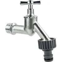 Tecuro Auslaufventil 1/2 Zoll, Knebeloberteil, Steckkupplung, Dichtband - Messing