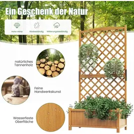 Costway Spalier mit Blumenkasten 60 x 30 cm Orange