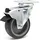 Wiltec Lenkrolle 75mm mit Kunststoffrad, Bremse und Anbauplatte Transportrolle bis 75kg leiser Lauf Möbelrolle Laufrolle Möbel-Lenkrolle