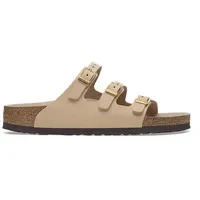 Birkenstock Leder-Pantoletten "Florida" in Beige - 40