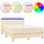 vidaXL Boxspringbett mit Matratze & LED Creme 140x200 cm Stoff