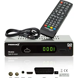 Premium X PremiumX Kabelreceiver DVB-C FTA 531C Digital FullHD SCART HDMI USB Mediaplayer, TV-Receiver Kabel-Fernsehen