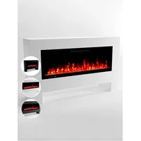 Glow Fire Elektrokamin Hermes) | LED Standkamin in weiß mit Heizung (1500 W) | HxBxT: 96 x 156 x 38 cm,