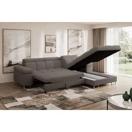 altdecor Ecksofa Cord mit Schlaffunktion 2-Sitzer Beige
