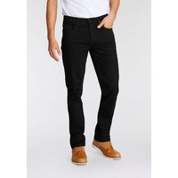 AJC Straight-Jeans, gerade geschnitten, Used-Look-Waschung, niedrige Leibhöhe, schwarz