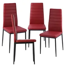 Trisens Esszimmerstühle 2/4/6/8 Set Stuhl Küchenstuhl Wohnzimmerstühle Kunstleder Stühle, Dunkelrot