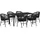 vidaXL Garten Essgruppe 7 pcs Schwarz Pulverbeschichteter Stahl - Schwarz