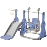 Baby Rutsche und Schaukel Set Kleinkind Climber Schaukel Set Freistehende Rutsche Baby Spielplatz Activity Center Spiel Set Indoor Outdoor Lange Rutsche Kinder Spielgeräte (Pearl Blue)