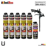 Brandschutzschaum B1 Bauschaum 5x 750ml 1x Reiniger Montageschaum Schaum Pistole