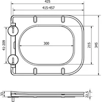 Mexen Sitz mit Absenk-Automatik schlank, duroplast, Weiß - 39060100