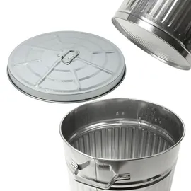 Spetebo Zink Abfalleimer 55 l Silber