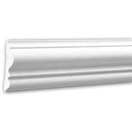 PROFHOME DECOR Wand- und Friesleiste 2 m Weiß 200 x 1,9 x 8,2 cm