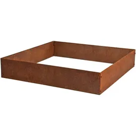 Estexo Beeteinfassung Beetumrandung Quadrat 2er Set Edel-Rost Hochbeet Cortenstahl