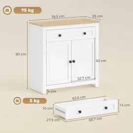 Homcom Sideboard 78,5 x 80 x 35 cm Weiß