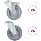 vidaXL 12 Stk. Lenkrollen mit Rückenloch 100 mm