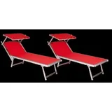 2 x Original ITALIA Strandliege Gartenliege Aluliege klappbar Lounge Italien